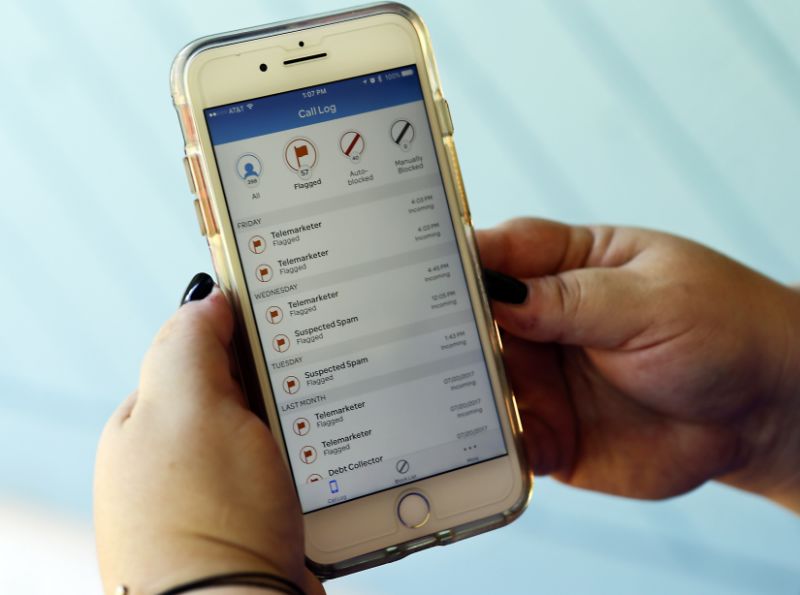 photo of a call log filled with robocalls